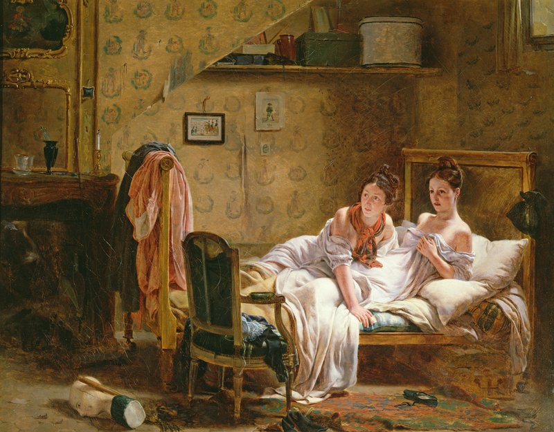 素敵な女性の絵画です。￼部屋に飾って楽しんで下さい。 Jean Alphonse Roehn - Two